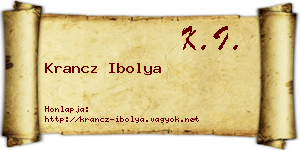 Krancz Ibolya névjegykártya